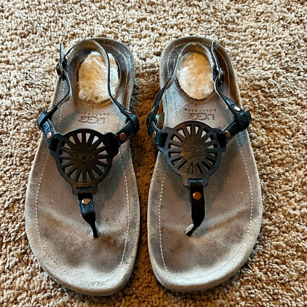 Ugg Australia 1762 Womens Leather Thong Slingback Sandal